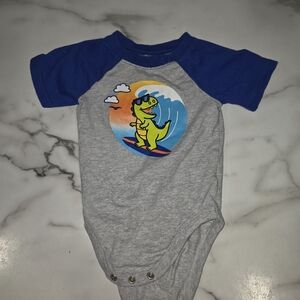 Blue and Gray Dinosaur Kids Bodysuit